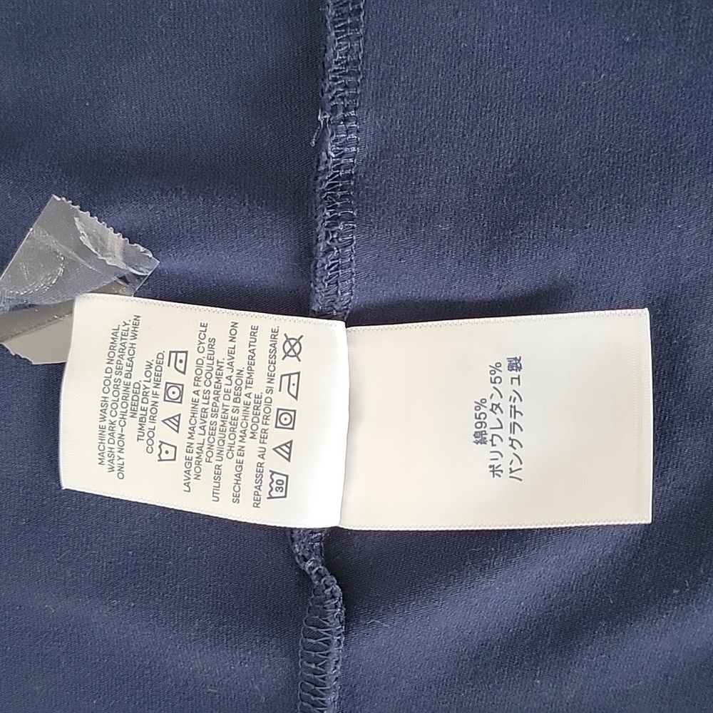 Lands' End Women's Blue W/ White Trim Long Sleeve Top,  MP/P - Picture 7 of 8